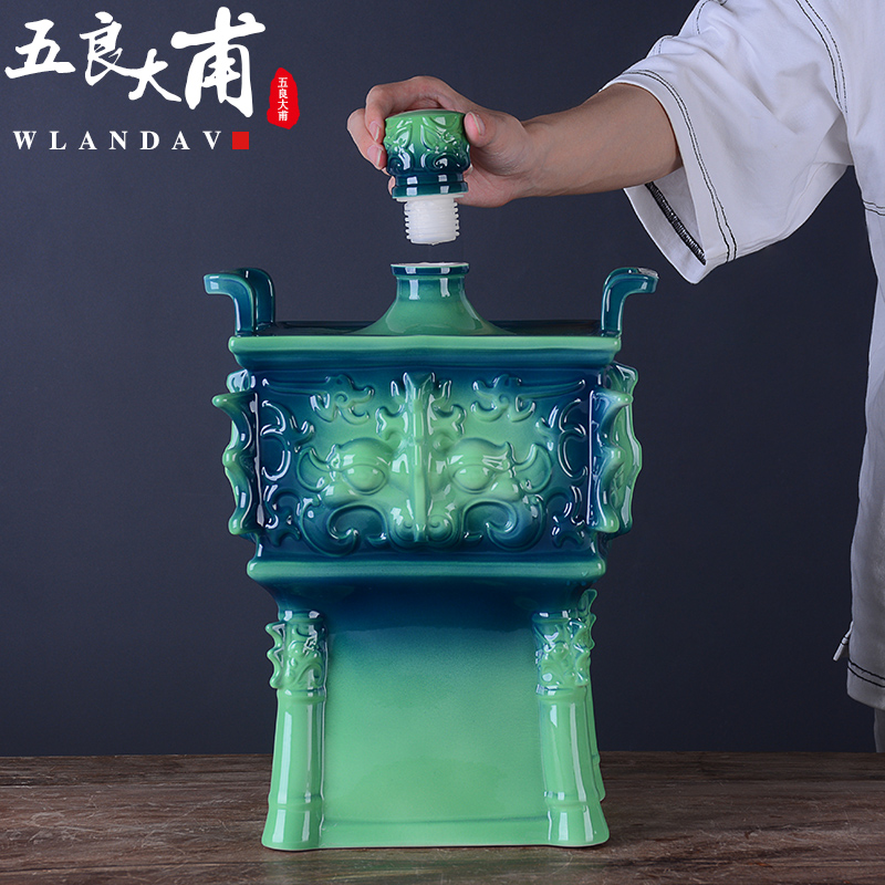 An empty bottle of jingdezhen ceramic household 5 jins of 10 jins to jars with creative wine gift box sealing aged hip flask