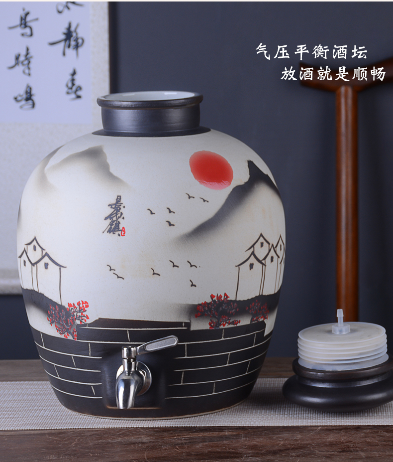 Archaize of jingdezhen ceramic wind mercifully wine jars home 10 jins 20 jins 30 jins 50 to seal storage SanJiu bottles and as cans