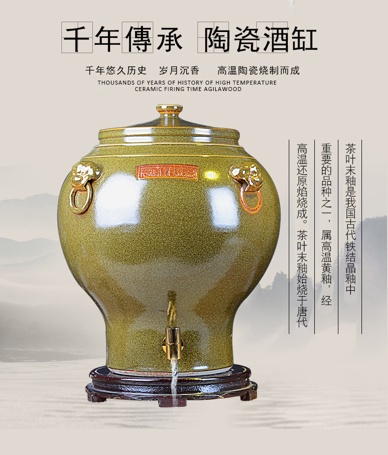 Jingdezhen ceramic jars at the end of the water bucket cylinder barrel 30 jins 50 kg 100 catties 200 jins with leader