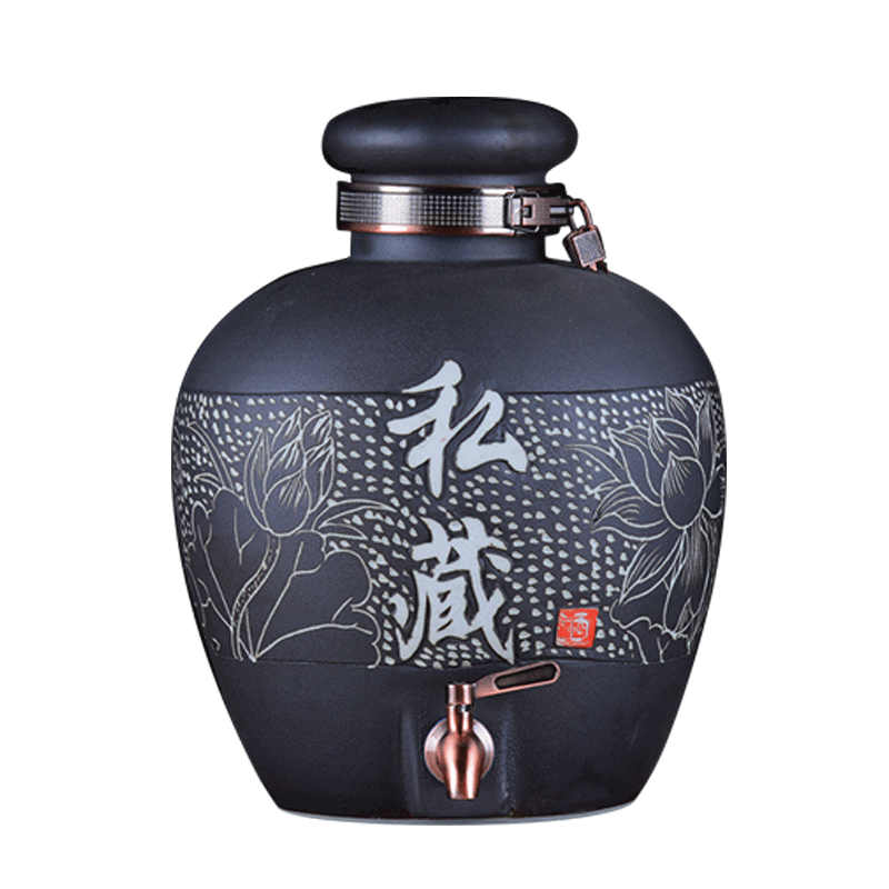 Jingdezhen ceramic jars it wine wine jar archaize jars mercifully bottle with tap 20 jins 30 jins 50 pounds