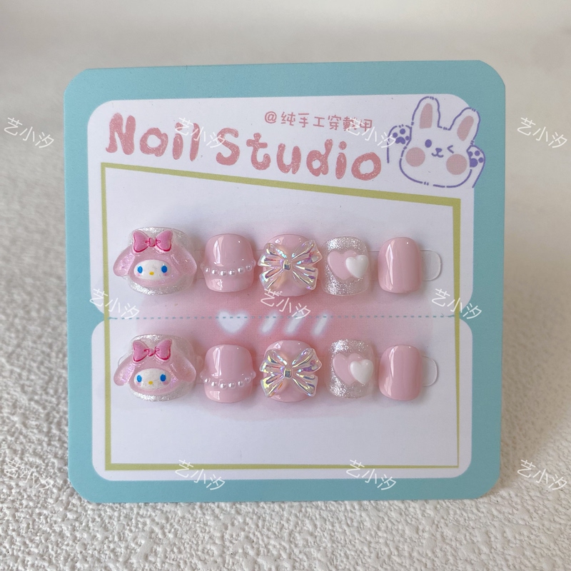 Children's Handmade Cartoon Cute Lina Belle Nail Stickers Kids' Nail Art Fake Nail Stickers