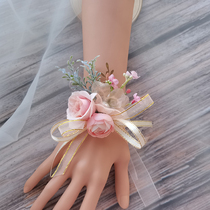 Bridesmaid wrist flower bracelet flower Bride sister group hand flower Forest department small fresh wedding wedding corsage Best man corsage