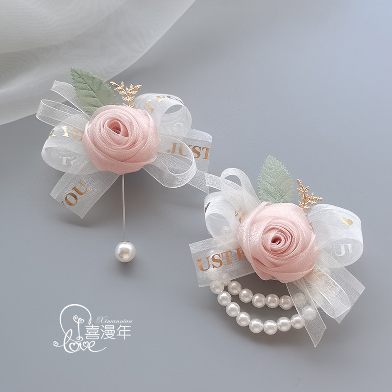 Bridesmaid's wrist flower bridal bridegroom wedding wedding wedding sister hand flower advanced sensuo sensuo super fairy brooding-Taobao