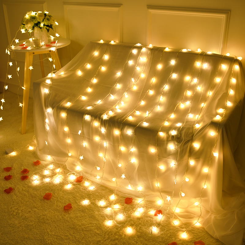Little stars LED lights Flashing lights String starry rental house transformation room decorations Lamps Valentine's Day decoration