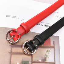 Larens simple versatile belt women's leather cowhide belt Korean style casual fashion black decoration pin buckle pants