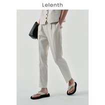 Lylensey Pants Woman Spring Autumn 2022 High Waist Display Slim Pro Commute Straight Cylinder Small Western Pants White Western Suit Casual Pants