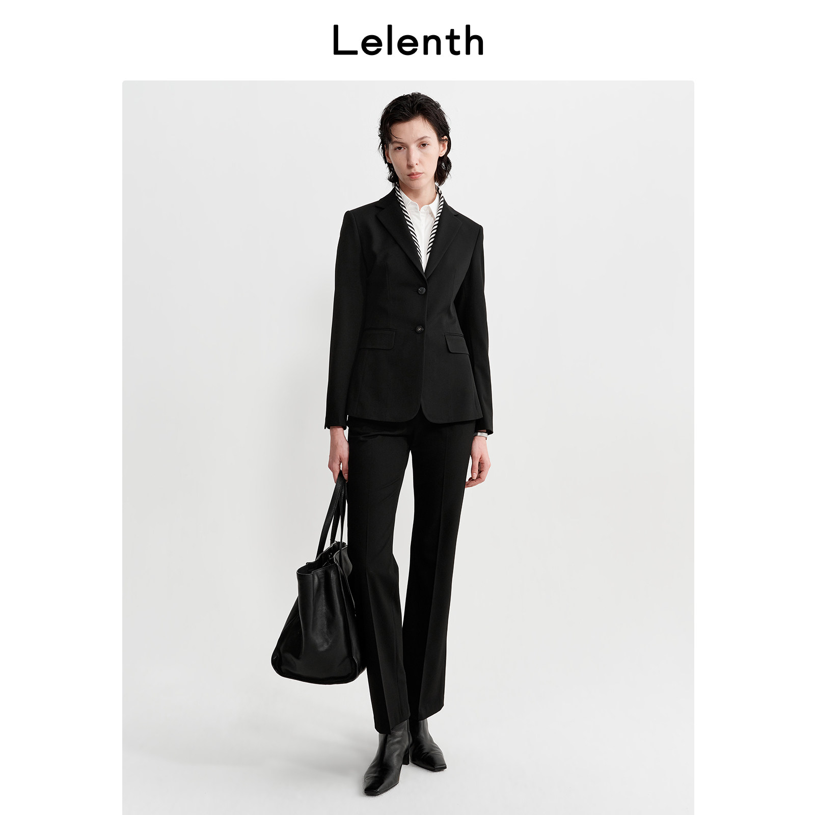 [Незаменим для поездок на работу] Строгий костюм высокого класса с двойной пряжкой на талии от Lailen black