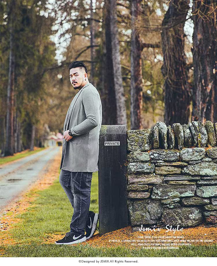 Hành tinh béo JSMIX size lớn quần áo mùa thu nam áo len béo áo len đan len nam cộng với phân bón tăng áo nam
