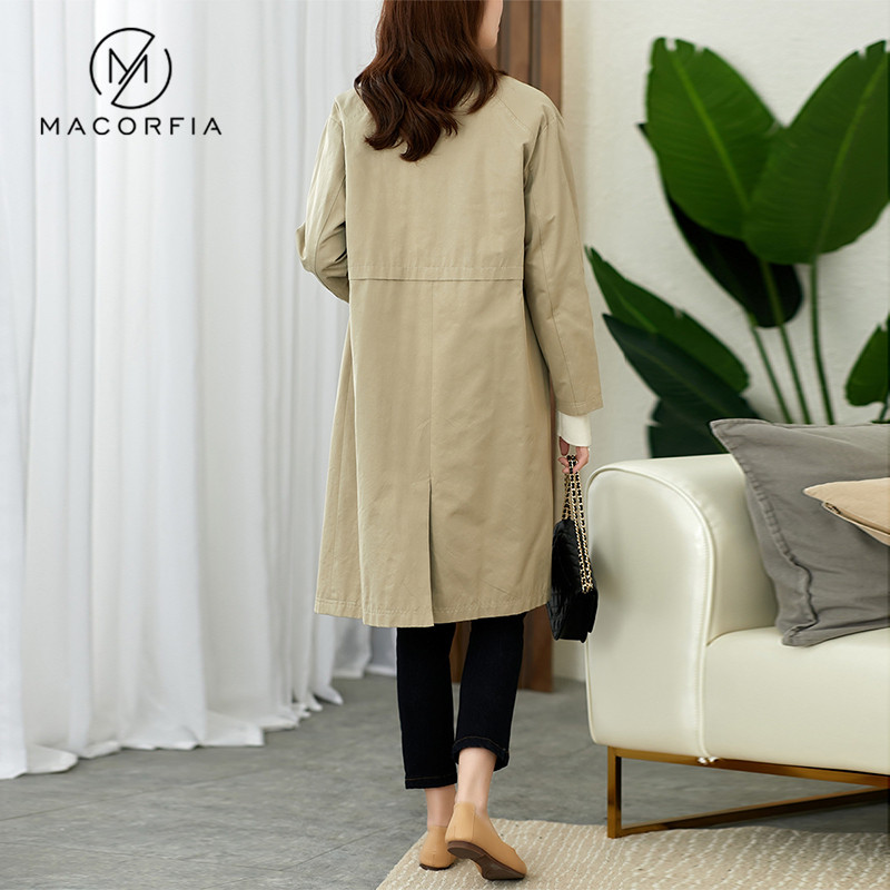 Macofa Windjersey With Long Version Coat Woman Spring Autumn 2022 New Card Its Color Fashion Temperament Superior Coat