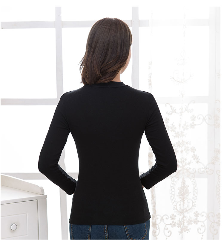 Áo sơ mi nữ mùa đông đồ lót nhiệt trong cổ cao bó sát cao thun thun Lycra cotton nửa cao cổ áo dài tay áo đơn mảnh quần áo mùa thu ao lot