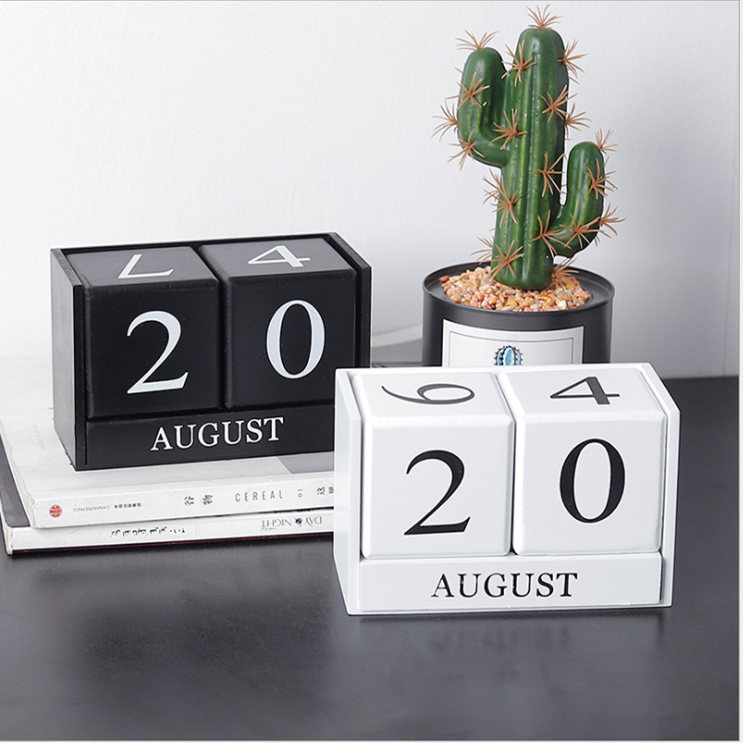 Creative Manual Wooden Calendar Decoration Countdown Wooden Desk Calendar Perpetual Calendar Decoration Crafts Gifts