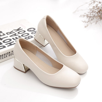 Chunky Heel Women's Shoes 2026 Spring New Style Comfortable and Not Tiring Square Toe Shoes Versatile Mary Jane Elegant High Heels