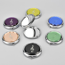 Treble clef double-sided mirror creative note small mirror portable makeup mirror student teacher note gift mirror