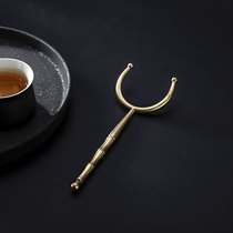 Tea fork Copper tea cup fork Anti-scalding Gongfu tea fork Tea set accessories Sanitary cup holder Tea Ceremony Six gentlemen set