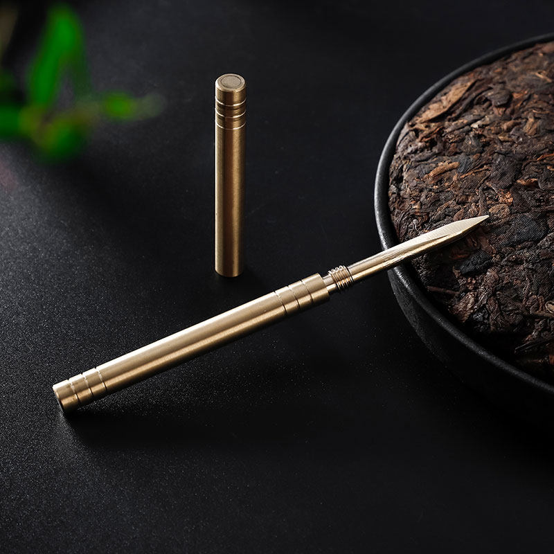 Open Tea Knife Handmade Tea Needle Tea Cone Kung Fu Tea Accessories Brass 6 Gentleman Tea Cake Knife Tea Tool Suit