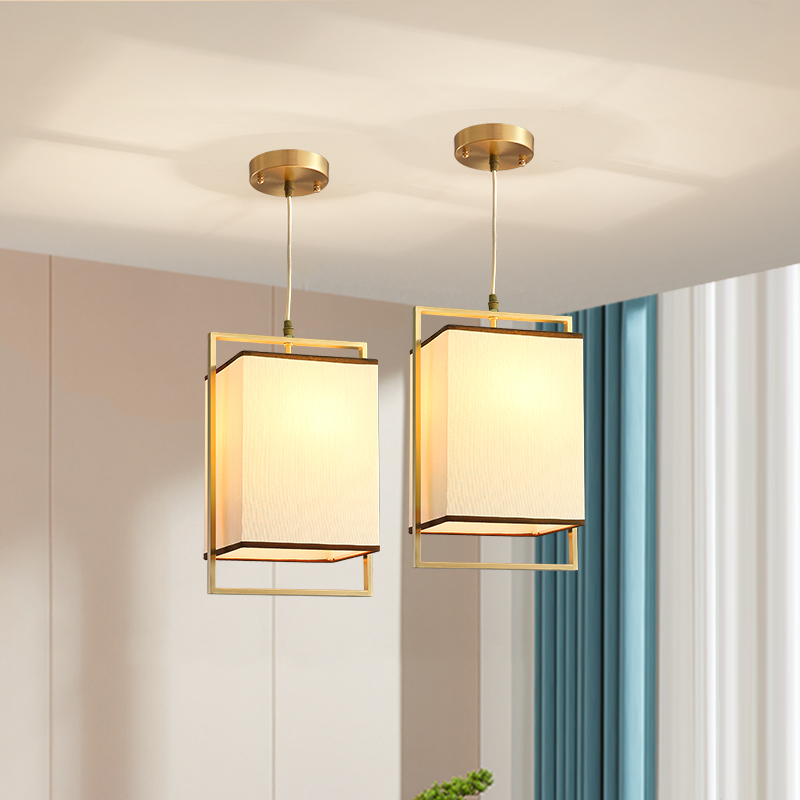 Moon Shadow all-copper new Chinese-style small chandelier Chinese style single-head bedroom bedside lamp porch corridor walkway lamp balcony lamp