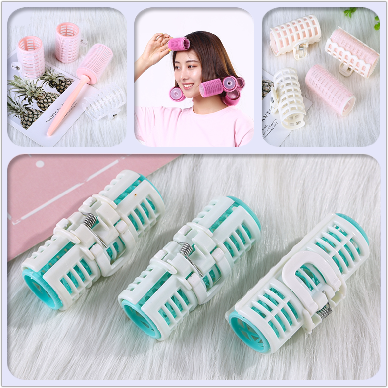 Double-layer plastic self-adhesive inner buckle clip hair curler air bangs hair curler home does not hurt hair curling tool