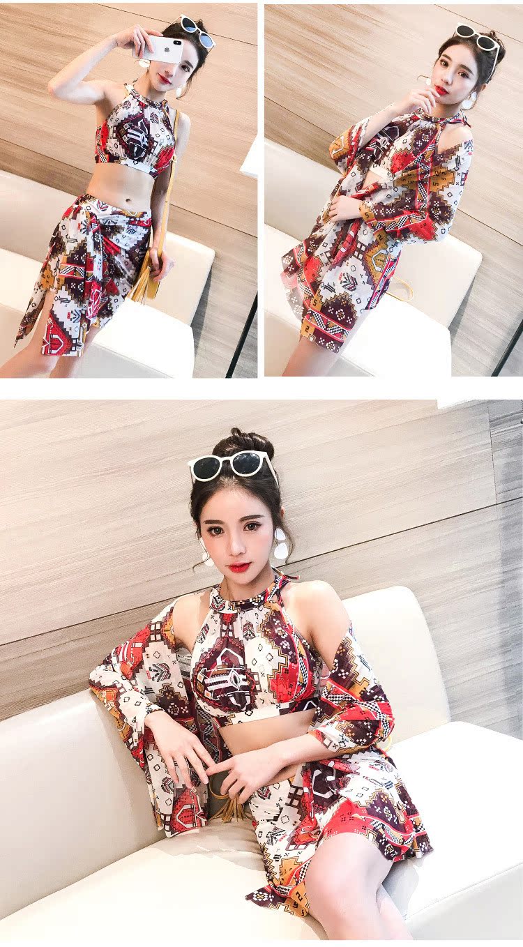 Áo tắm nữ nhỏ thơm mùa xuân mới ba mảnh che bụng cô gái nhỏ tươi chia đôi áo tắm thể thao bảo thủ đã mỏng bikini 2 mảnh
