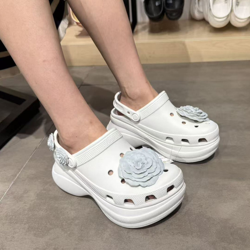Crocs Crocs Retro Stacked Shadow Rose Little Whale Women's Shoes Thick-Soled Beach Sandals 214027
