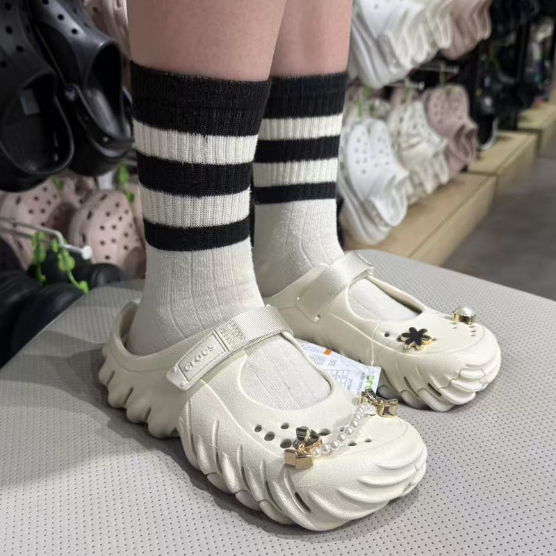 Crocs Mary Jane Clog Summer Women's Shoes Hole Shoes Beach Sports Sandals 211996