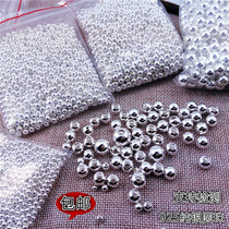 S925 sterling silver round beads scattered beads diy material silver jewelry small accessories sterling silver bracelet necklace accessories