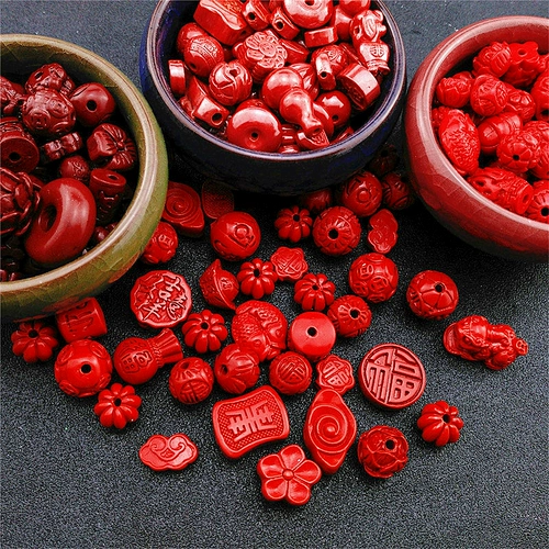 Смешанный аксессуар, подвеска, аксессуары в форме цветка, браслет, четки из круглых бусин, цвета киновари