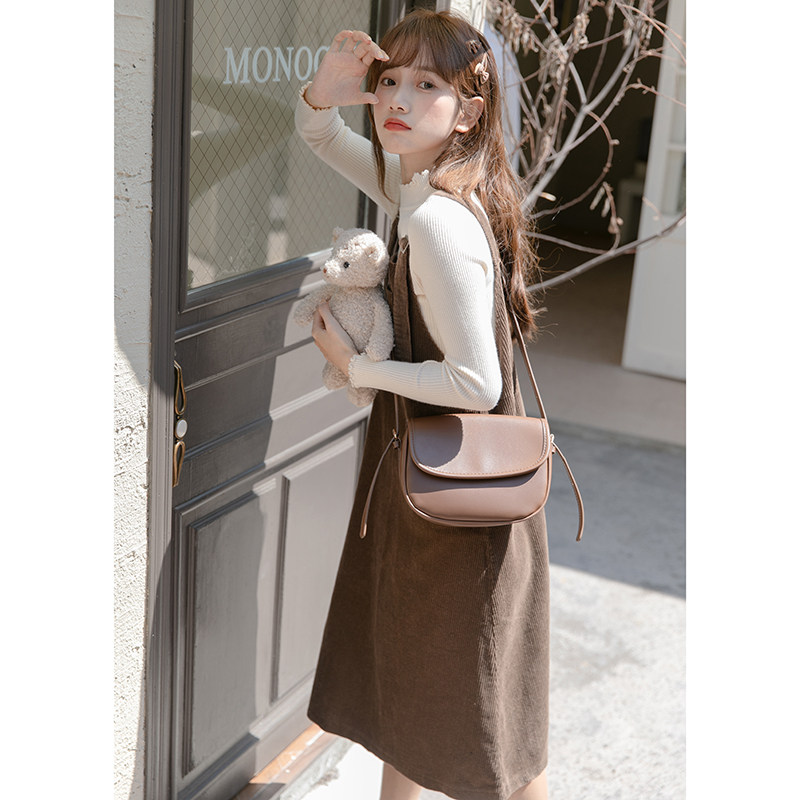 Lamp Core Suede Cuddling Bag Skirt Woman Design Sensation Small Crowdspring Autumn College Wind Small Sub Cute Day Ensemble Loose Long Dresses