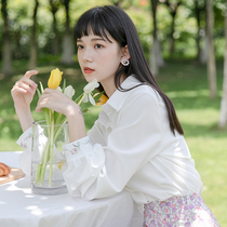 White shirt womens autumn 2021 New hanging sense Joker Korean version loose design sense niche shirt