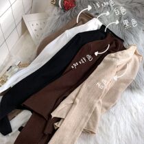Autumn 2021 New Interior half high neck base shirt autumn coat Korean version of Joker long sleeve knit women tide