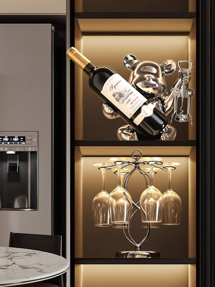 海贝海暴力熊红酒架装饰品摆件轻奢高档酒柜电视柜餐边柜家居饰品