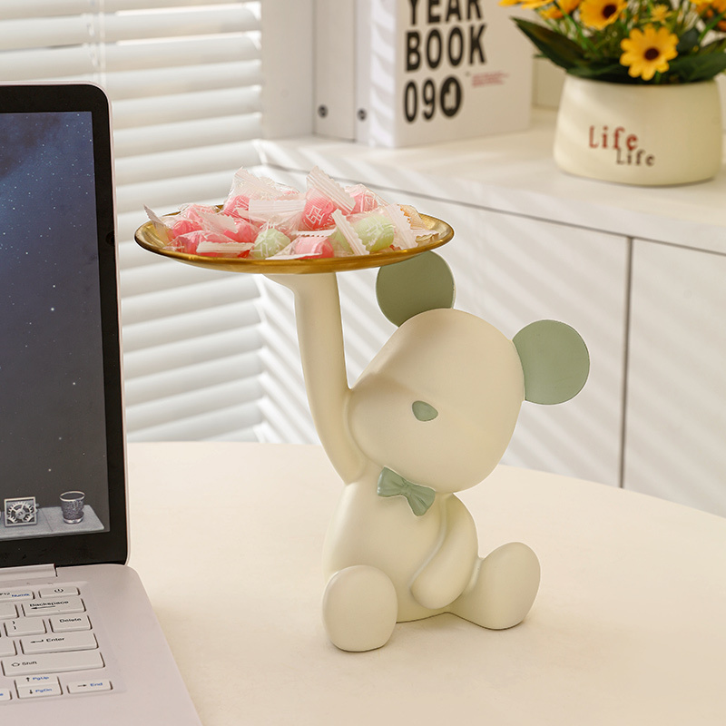 Creative Bear-Shaped Candy Tray for Home, Living Room, Hotel Reception, Snacks, Trendy Fruit Plate, Light Luxury