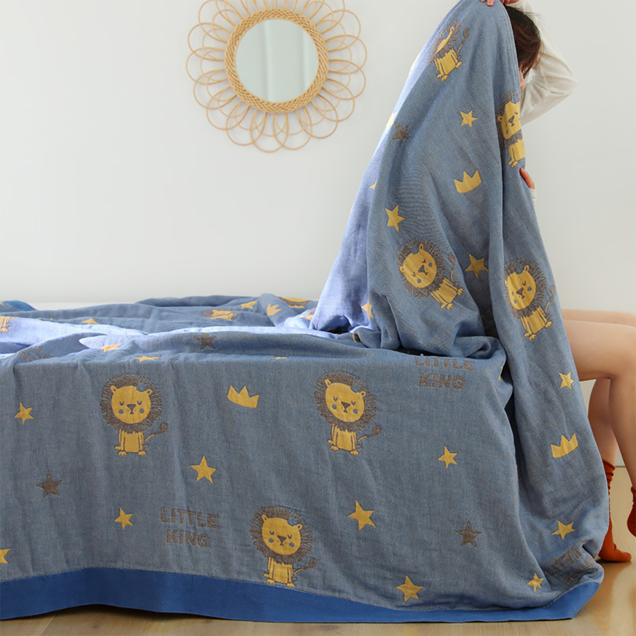 Gauze quilted summer single double wool towels quilted cotton lion king towel by comfortable summer cool by air conditioning cover blanket