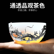  Glass teacup small cup tea cup Kung Fu tea set single cup of tea glass personal cup large thickened master cup