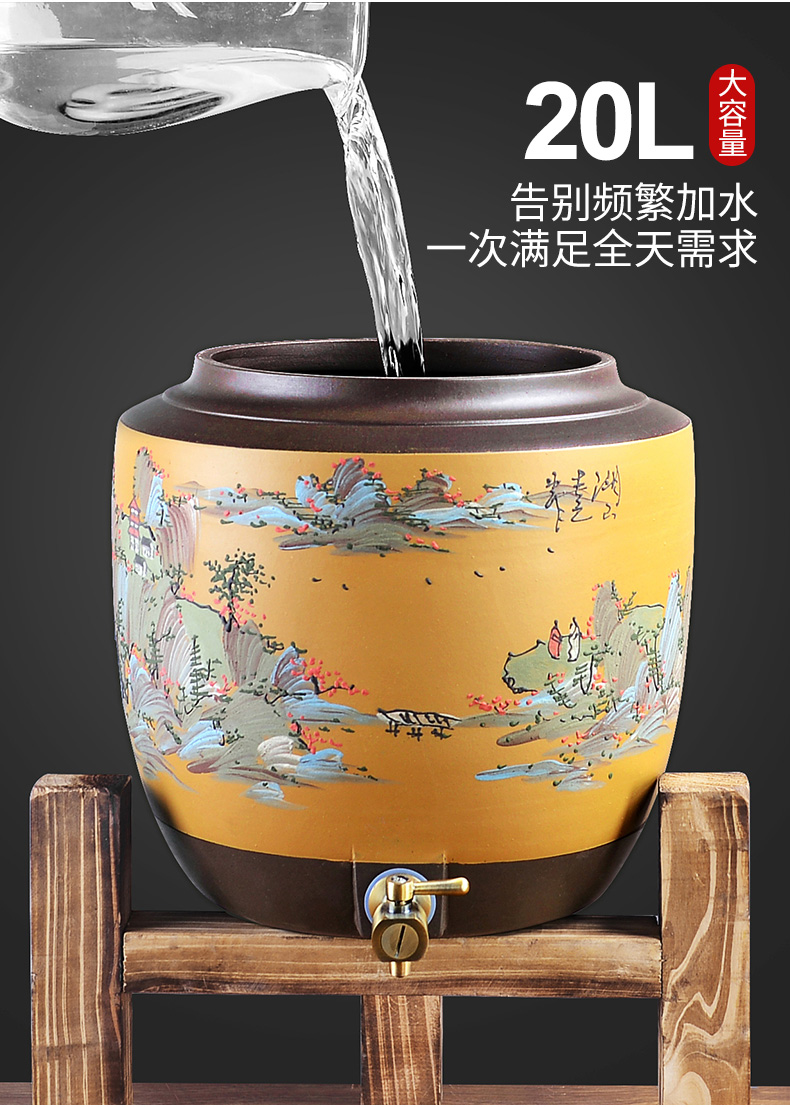 It still fang purple sand tank home tea 20 l water storage tank with leading large net water tank capacity of ceramics