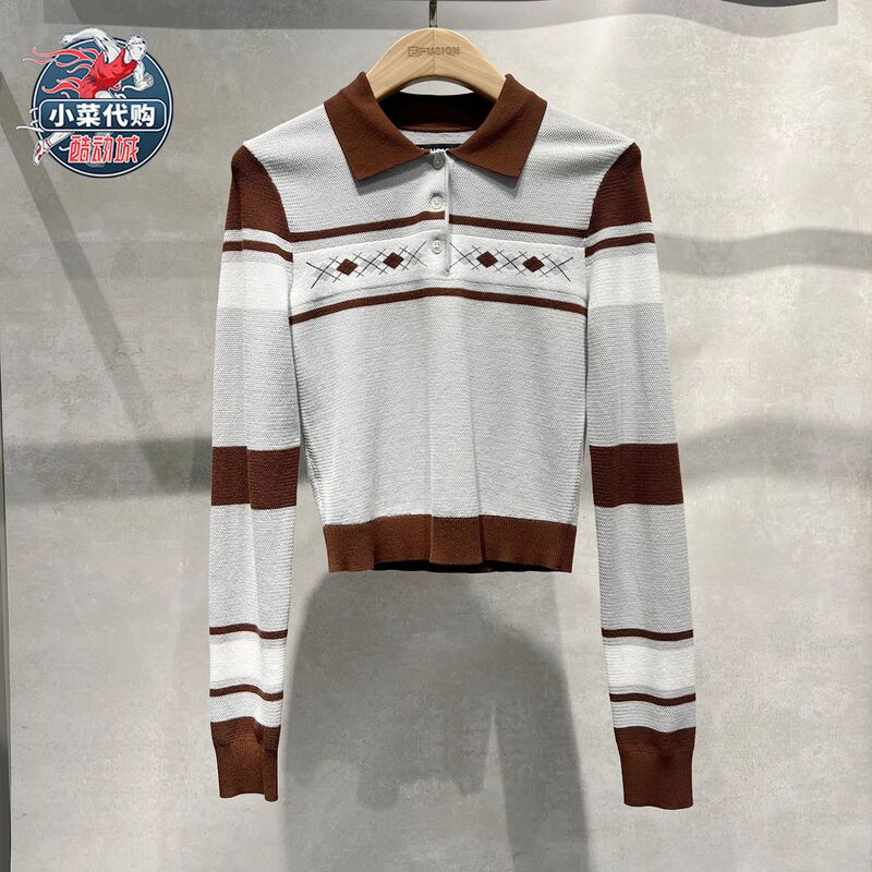 Fila Trendy Brand 2026 Women's Autumn Tight-Fitting Sports Casual Knitted Long-Sleeved Polo Shirt Sweater T11W632202