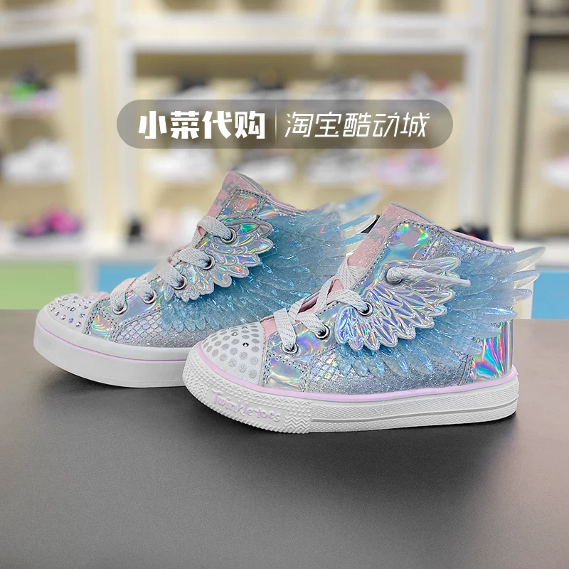 SKECHERS Sky Girl Shoes Flash Shoes Small and Seed Children's High Gangs Shoes 314918NG 314401L