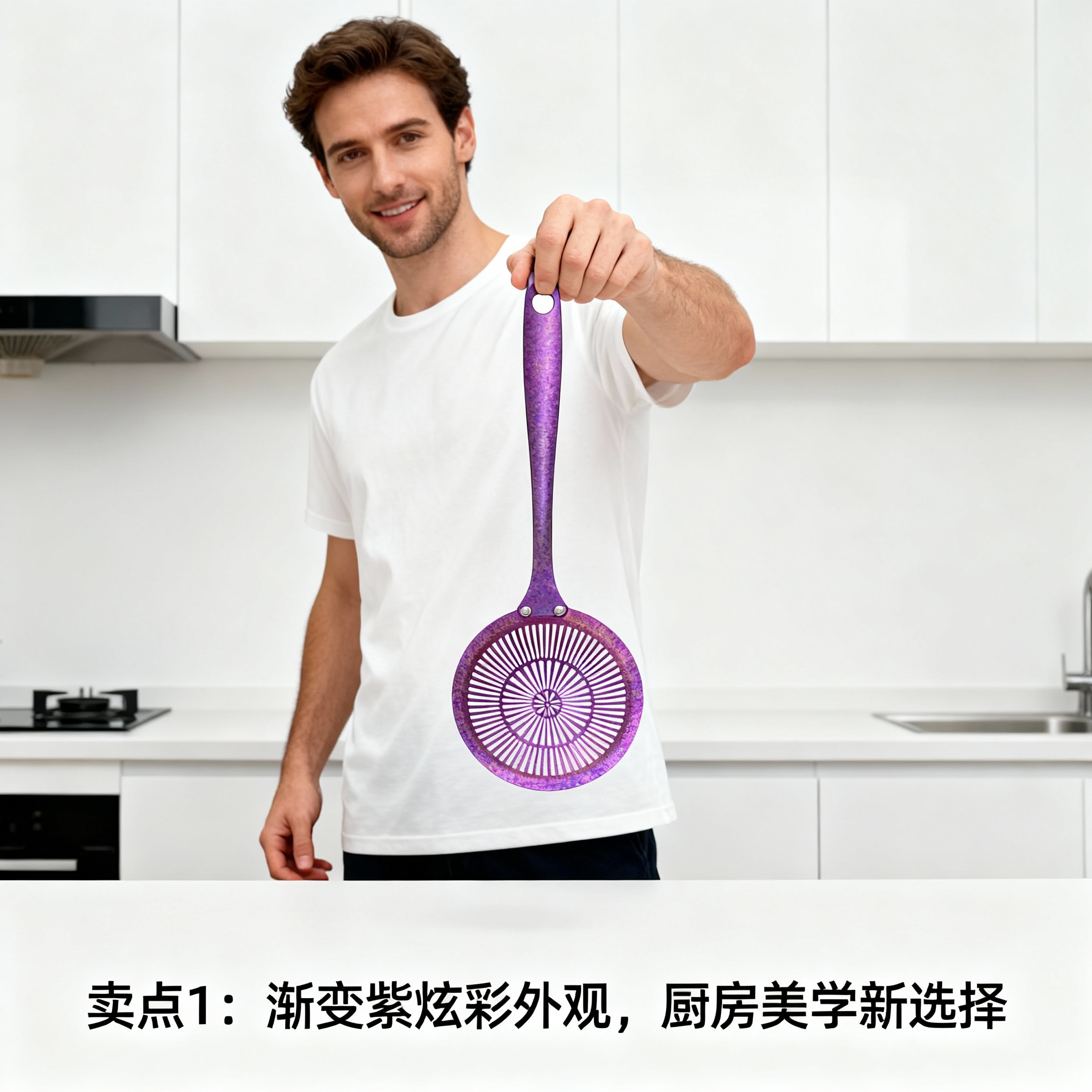 999 Pure Titanium Food-Grade Strainer Spoon for Draining Water, Household Kitchen Cooking Hot Pot Spoon, Large Noodle and Dumpling Spoon