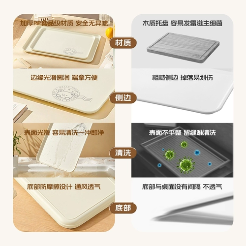 Прямоугольная пластиковая чайная чашка для домашнего использования со стаканом, большая система хранения, обеденная тарелка