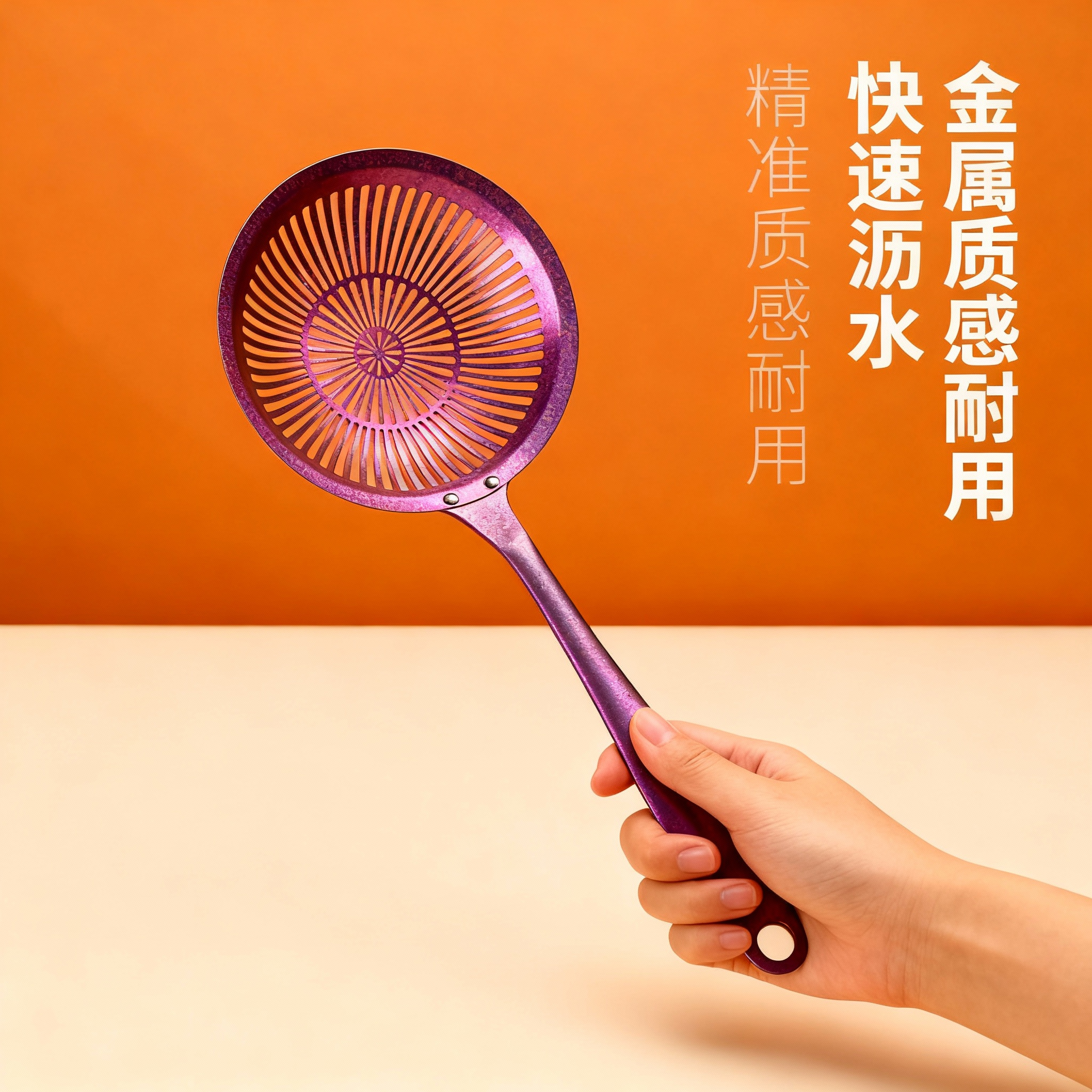 999 Pure Titanium Food-Grade Strainer Spoon for Draining Water, Household Kitchen Cooking Hot Pot Spoon, Large Noodle and Dumpling Spoon