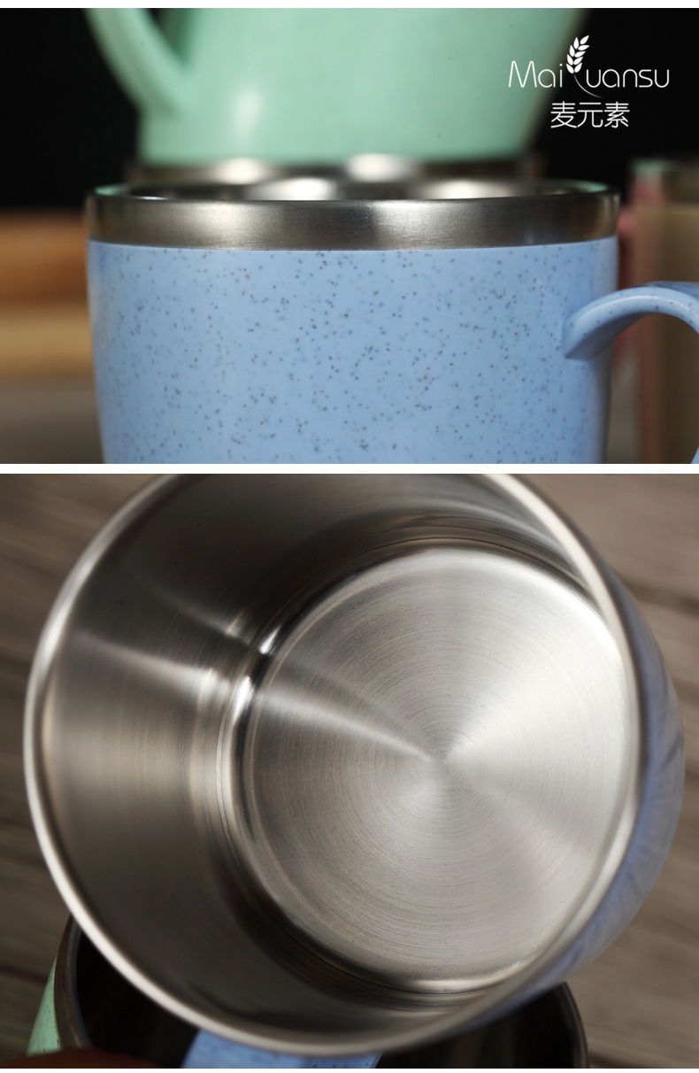 Phần tử lúa mì cốc sáng tạo đơn giản cốc inox sinh viên - Tách bình thuỷ tinh đựng nước