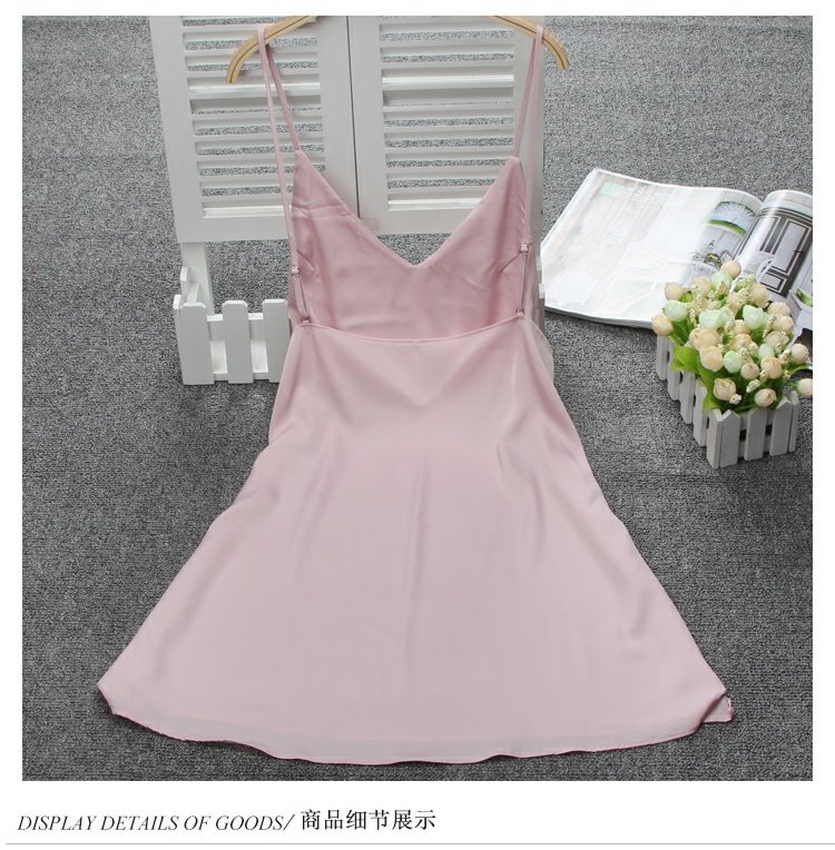 Bộ đồ ngủ mùa hè tâm trạng nữ gợi cảm mùa xuân và mùa thu băng lụa mới v-cổ sling váy ngủ backless nữ mùa hè phiên bản Hàn Quốc của dịch vụ gia đình đầm đẹp giá rẻ