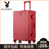 Flowers Playboy Pull Bar Box Universal Wheel Suitcase Woman Durable Aluminum Frame Suitcase Man password boarding case student