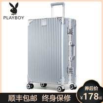 Flower Playboy pull-bar box suitcase universal wheel 24 aluminum frame suitcase male and female 20 password boarding case student
