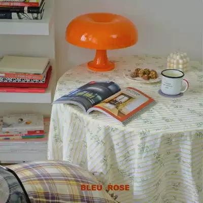 BLEU et ROSE (goose yellow lilac) original niche fresh pastoral table cloth picnic mat French napkin