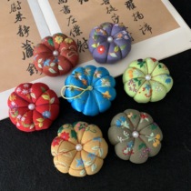 Pumpkin Embroidery Stitch Thread Bag Embroidered DIY Assisted Material Pumpkin Bag Pattern Hand Embroidered Home