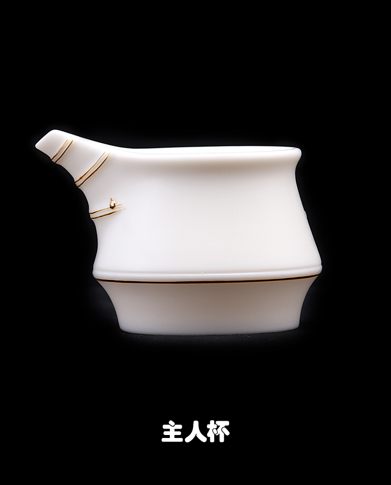 Mingyuan FengTang dehua white porcelain kung fu tea set hand to sign for the metal slug collection of household ceramic teapot tea cups of a complete set of