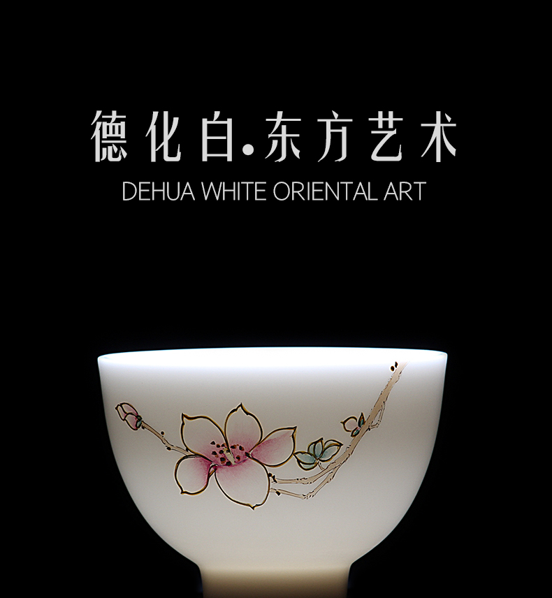 Mingyuan FengTang dehua white porcelain sample tea cup to suggest soil hand - made ceramic kung fu tea cups personal master cup home