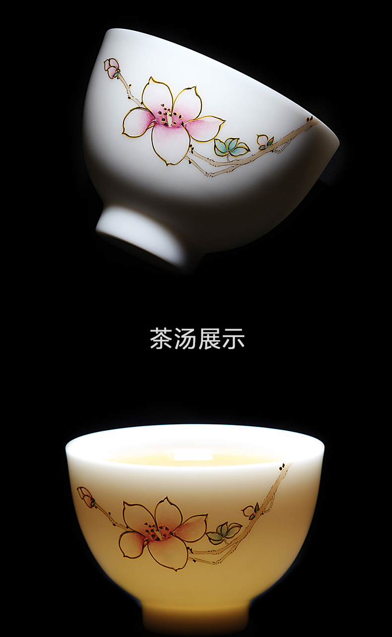 Mingyuan FengTang dehua white porcelain sample tea cup to suggest soil hand - made ceramic kung fu tea cups personal master cup home