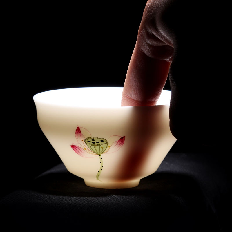 Mingyuan FengTang dehua white porcelain kaolin soil kung fu tea cups to suggest hand - made fat white jade ceramic tea cup, tea service master