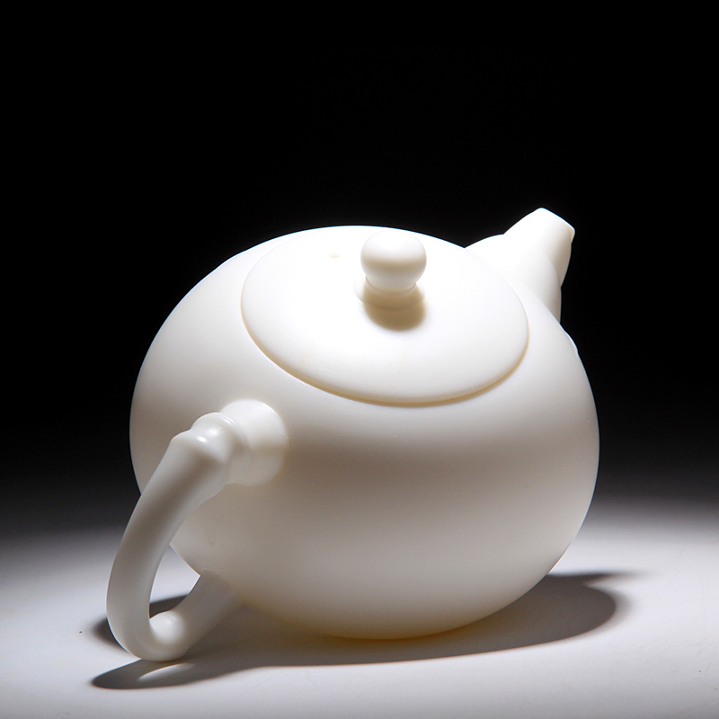 Mingyuan FengTang dehua white porcelain clay kaolin to suggest the teapot, burn and hand - made pot (bamboo)